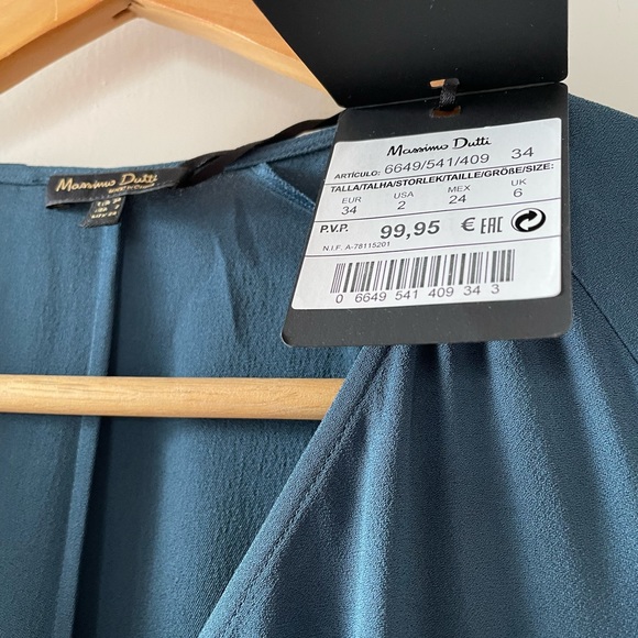 Massimo Dutti Maxi dress Blue Never wore size 34 - Picture 10 of 11